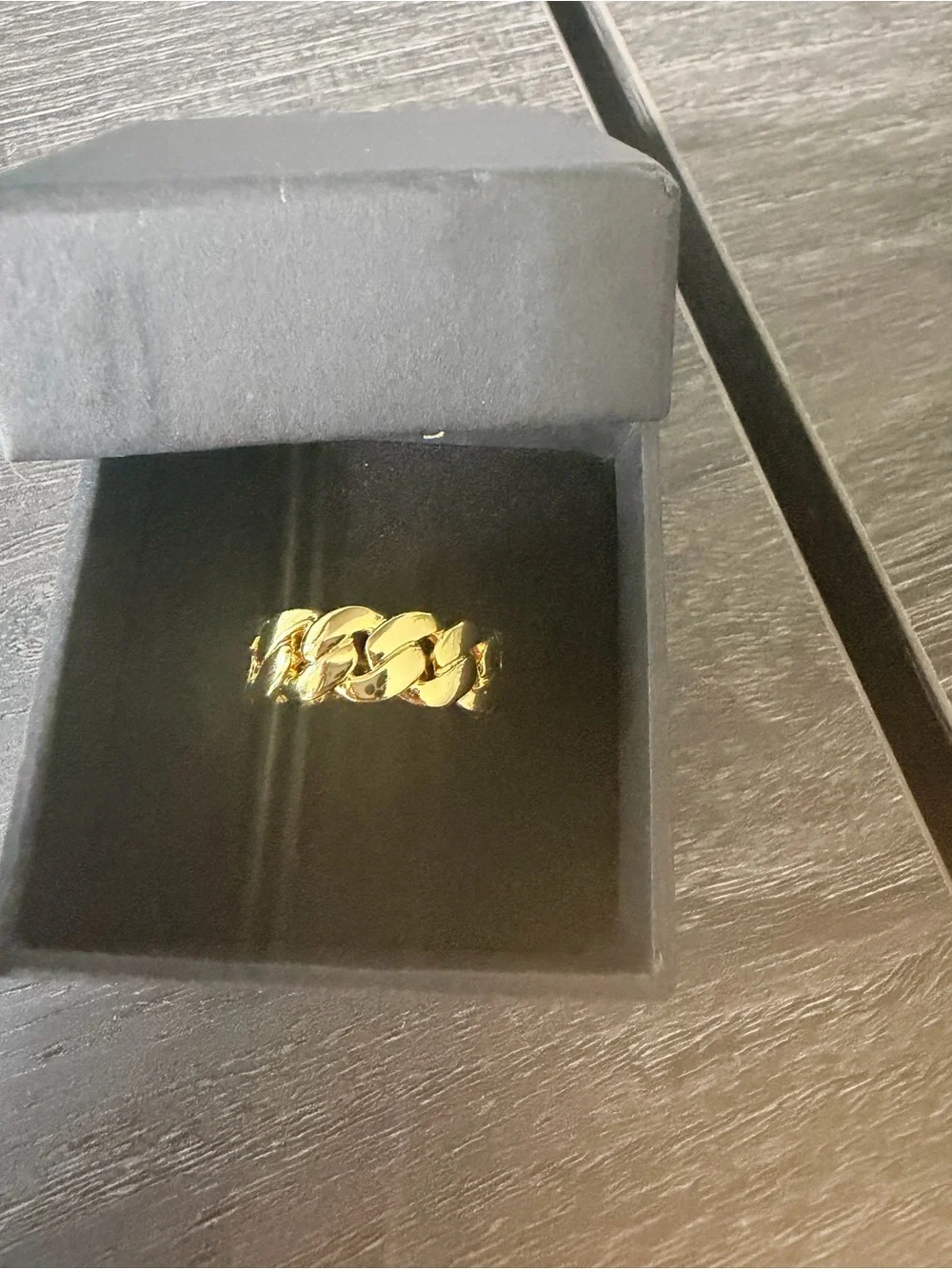 Gold Cuban Link Ring